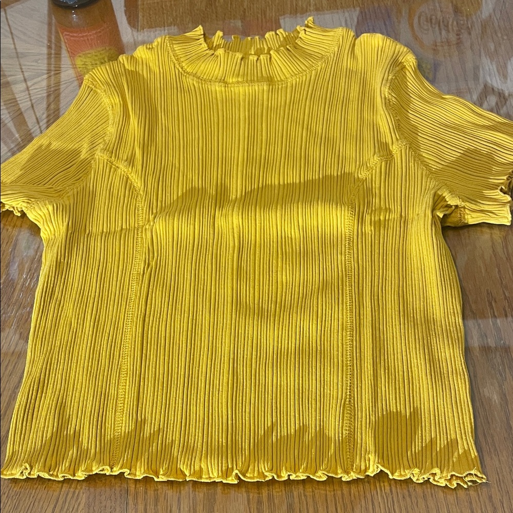 Wild Fable Mustard Ribbed Short Sleeve Tee - Picture 10 of 13